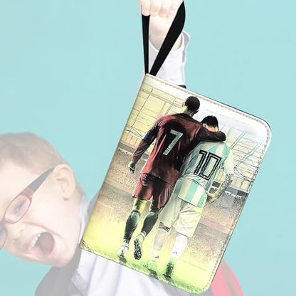 Soccer Card Binder - 900 Capacity 9-Pocket Trading Card Album, 3 Ring Card Holder Binder, Waterproof PU Leather, Zip Closure, Perfect Christmas Birthday Gift for Kids & Collectors - size: 900 Pockets Soccer