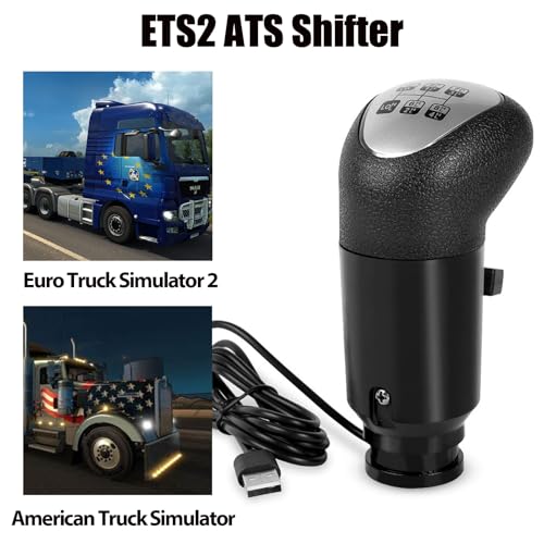 RQG Fits Logitech Shifter, USB Gearshift Knob Fits Logitech G29, G27, G25, G920, ETS2 ATS Shifter, High/Low Gear 18 Speed Truck Simulator PC Win only for Sim Racing Games