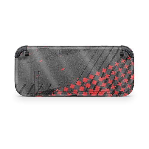 Glossy Glitter Gaming Skin Compatible with Nintendo Switch 2 Console Only - Grunge Red - Premium 3M Vinyl Protective Wrap Decal Cover - Easy to Apply | Crafted in The USA by MightySkins - color: Grunge Red, size: Switch 2 Console Skin Only, style: Glossy