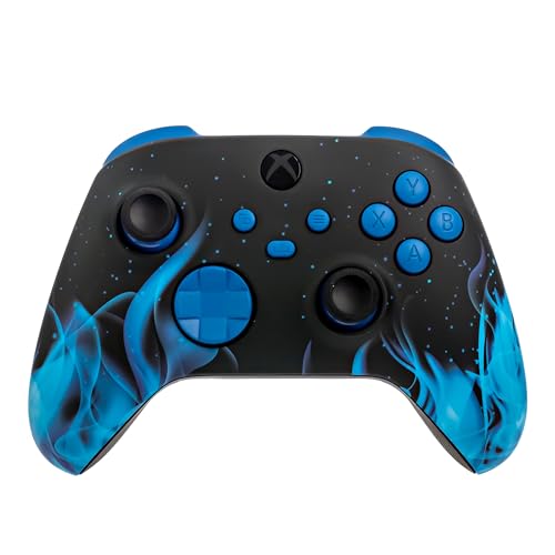 Crazy Controllerz Customz Series Custom Wireless Controller for Xbox One Series X S PC - Blue Flames Design - color: XS BLUE FLAMES