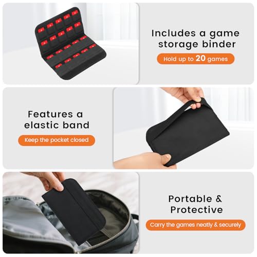 Migitec Hard Carrying Case Compatible with Nintendo Switch 2, All-In-One Travel Case for NS2 Console, Dock, 2 Pro Controllers, Joy-Con Grip, Power Adapter, 20 Games and Accessories