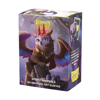 Dragon Shield | Brushed Art Sleeves | The Dragowlis | 100 CT - Smooth & Tough Premium TCG Sleeves | Compatible with Pokemon, Flesh & Blood, One Piece & Magic the Gathering - color: Spirit Animals: the Dragowlis