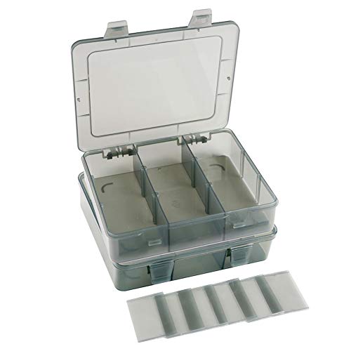 Vidifor 2 Pack Plastic Storage Organizer Box, Storage Container, Jewelry Organizer, Parts Storage Box with Dividers for Crafts, Beads, Buttons, Ornaments, Metal Parts(9 Grids 2 Pack) - size: 9 Grids 2 Pack