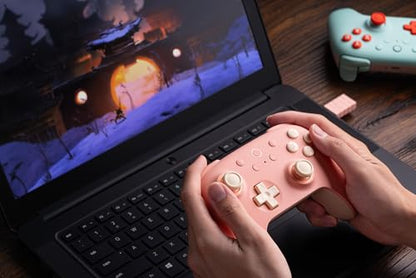 8Bitdo Ultimate 2C Wireless Controller for Windows PC and Android, with 1000 Hz Polling Rate, Hall Effect Joysticks and Triggers, and Remappable L4/R4 Bumpers (Peach) - color: Peach