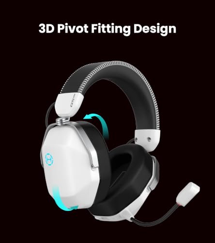 Edifier G5 MAX THX Spatial Audio Quad-Mode Gaming Headset, White | 53mm Driver, AI Noise-Canceling Detachable Mic, RGB Lighting. Hi-Res Audio Wireless, Compatible with PC, Console & Mobile - color: White