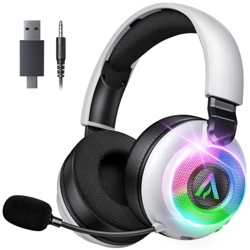 Wireless Gaming Headset for PS4, Ultra-Light, Compact, Wired for Xbox Only | 226.8g(8온스) 제로 피로, 360° ENC 마이크, 2.4G/BT/USB-C/유선, 7.1 오디오, 40H 배터리, PS5/PS4/PC/모바일에 적합, Xbox용 무선 없음