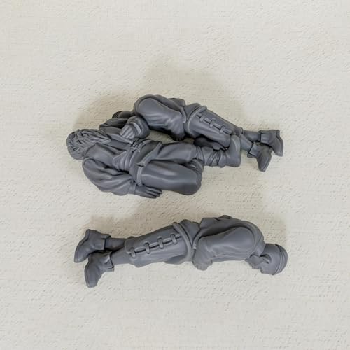 AUSPDICE Corpses Set, Unpainted DND Miniatures, Tabletop RPG Props-AS685 | 28mm Scale Fantasy Corpse Miniatures with Wooden Cart for Dungeons and Dragons, TTRPG Role Playing Accessory for DMS