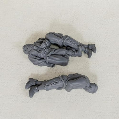 AUSPDICE Corpses Set, Unpainted DND Miniatures, Tabletop RPG Props-AS685 | 28mm Scale Fantasy Corpse Miniatures with Wooden Cart for Dungeons and Dragons, TTRPG Role Playing Accessory for DMS
