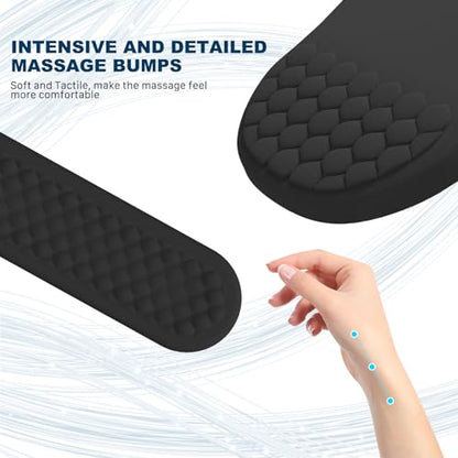 Ergonomic Mouse Pad and Keyboard Wrist Rest with Massage Design, Space-Saving Mouse Pad Wrist Support, Memory Foam Wrist Rest with Non-Slip PU Base for Computer Desk, Black - color: Massage01-black