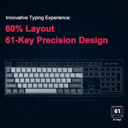E-YOOSO Hz-61 60% Wired RGB Gaming Keyboard, Magnetic Switch, Hot-Swap | 8000Hz polling, rapid trigger, DKS/MT/TGL, 14 RGB modes, double-shot PBT keycaps, Type-C detachable, compact design.