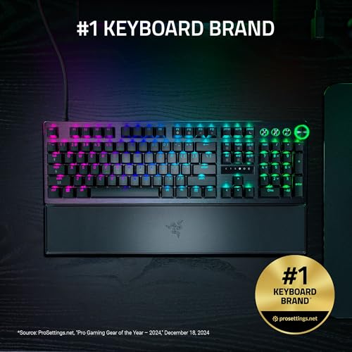Razer Huntsman V3 Pro 8KHz Esports Gaming Keyboard: Analog Optical Switches Gen 2-8000 Hz Polling Snap Tap - Rapid Trigger - Adjustable Actuation - Media Controls - PBT Keycaps - Black - color: Black, size: Full Size, style: 8000 Hz Polling