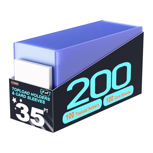 Top Loaders & Penny Sleeves Combo, 100ct Rigid for Trading Cards | 3"x4" rigid plastic card holders, 100 hard + 100 penny sleeves, for trading, sports, baseball cards