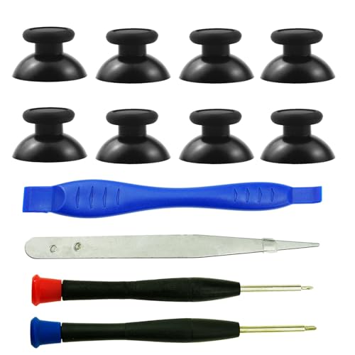 8 Replacement Thumbstick Joystick Analog for Nintendo Switch Pro Controller | CTHTBZ 8PCS Black 3D Thumb Sticks With Screwdriver