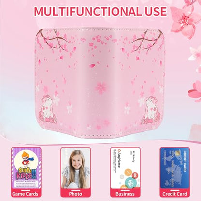 Small 1 Pocket Card Binder for Cards,Mini Trading Card Binder Holder Fits 80 Cards with 40 Removable Sleeves,Card Collection Binder Album Book Case for TCG,MTG,Sports Games (Sakura Cat) - color: Sakura Cat
