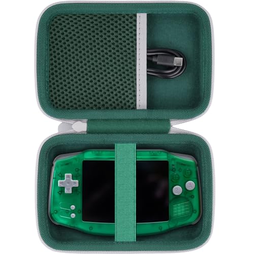 khanka Hard Travel Case for Anbernic RG34XX Handheld Game Console,Green | EVA Hard Shell, Mesh Pocket Accessory Storage, Portable Rope Attachment, Travel-Ready Gaming Storage, Protective Case Only - color: Green