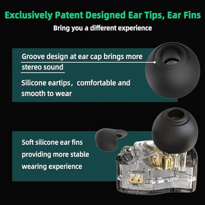 CCZ BC01 PRO in Ear Monitor Headphones, 1BA 1DD Hybrid Driver Wired Gaming Earbuds, Deep Bass Sound Wired Ear buds, HiFi IEM for Gaming Video Calling Singer Musician Drummer DJ (with mic, Dark Black) - color: Dark Black, style: with mic