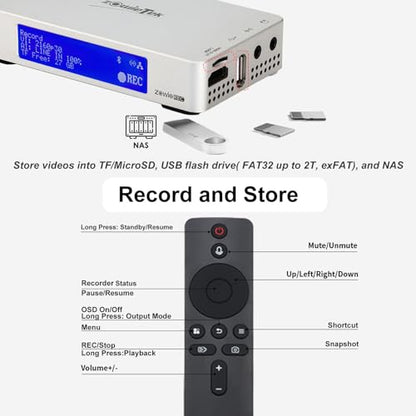 Zowietek 4K HDMI Video Recorder with Analog to Digital Converter, ZowieREC | RCA/CVBS for VHS, VCR, DVR, DVD, Hi8, Mini DV, Camcorder, Cassette, Gaming Consoles, Easy to use, No PC Needed