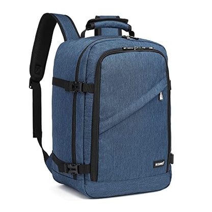 Kono Carry on Backpack, Airline Approved Under Seat Travel Backpack - color: Navy, size: Small