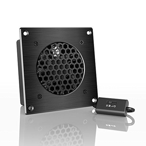 AC Infinity AIRPLATE S1, Quiet Cooling Fan System 4" with Speed Control, for Home Theater AV Cabinets - size: Single 80