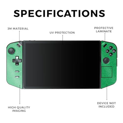 Glossy Glitter Gaming Skin Compatible with Lenovo Legion Go - Solid Green - Premium 3M Vinyl Protective Wrap Decal Cover - Easy to Apply | Crafted in The USA by MightySkins - color: Solid Green, style: Glossy Glitter Finish