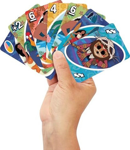 Mattel Games UNO Disney Moana 2 Card Game for Kids, Adults & Family with Deck & Special Rule Inspired by the Movie - style: UNO Moana