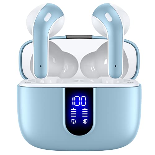 TAGRY Bluetooth Headphones True Wireless Earbuds 60H Playback LED Power Display Earphones with Wireless Charging Case IPX5 Waterproof in-Ear Ear buds with Mic for TV Smart Phone Laptop Computer Sports - color: Olive Green, style: Standard