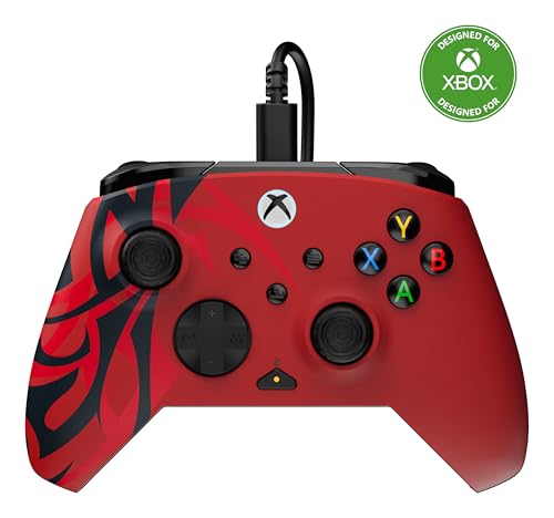 Turtle Beach Rematch Advanced Wired Gaming Controller for Xbox & PC | Xbox Series X|S, Xbox One, PC, 2 Remappable Buttons, Hall-Effect Triggers, Audio Controls, Mic Mute, Ergonomic, Spirit Red - color: Spirit Red