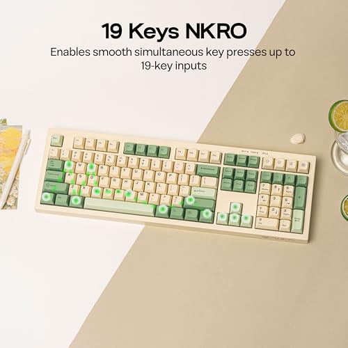 MechLands Aula S102 Membrane Gaming Keyboard with Number Pad, 100% Full Size Layout, USB-C Wired, RGB Backlit, Creamy Silicone Structure, Silent Keyboard for PC Game/Office (Yellow) - color: Yellow