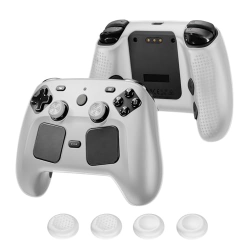 Case Cover Compatible with Steam Controller 2 2026, Soft Silicone Protector Cover Skin Case for Steam Controller 2 with Thumb Grip Caps, Anti-Scratch, Shockproof (Clear) - color: Clear