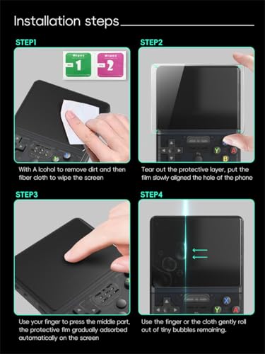 Storage Case with 2PCS Protective Film for R36S/R35S/RGB20S Handheld Game Console, Travel Carrying Bag Hard EVA Protective Cover Organizer with 2 Keycaps (White Set) - color: White Set