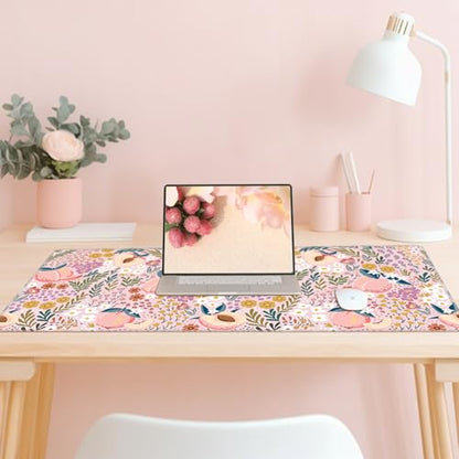Baziabbo Pink Desk Mat,XXL Extended Large Mouse Pad,Cute Gaming Mousepad with Stitched Edge,Non-Slip Rubber Base Keyboard Desk Pad for Home Office Study Game - color: Peach