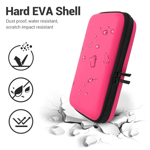 Carrying Case for NintendoNew New 2DS XL, 2DS LL, New 3DS, 3DS Console, Hard Protective Shell Travel Case Pouch with 8 Game Cartridges Slot, Water Proof PU & Hard EVA, Console - color: PinkPink