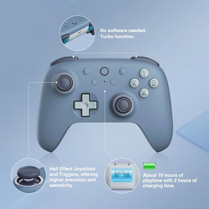 8Bitdo Ultimate 2C Wireless Controller for Windows PC & Android (Dark Blue) | 1000Hz Polling Rate, Hall Effect Joysticks & Hall Triggers, Remappable L4/R4 Bumpers - color: Dark Blue
