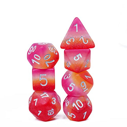 Lesbian-Pride DND Dice Set Matte Flag D&D Dice for RPG Board Games | Homosexual Flag, Leather Storage Bag, for Dungeons and Dragons Role Playing Games - color: Flag-lesbian-pride(matte)