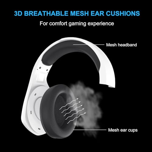FOXXRAY BAL-67 Gaming Headset for PC, PS4, PS5, Xbox, Surround Sound, Wired Headphone with Noise Canceling Microphone, 50MM Dynamic Drivers, 3.5mm Audio Jack, Breathable Mesh Ear Cushions - White