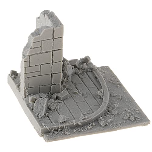 Almencla 1/35 Scale City Ruins Resin Model Kit Unpainted, 6x5.5x5cm Terrain for War Game Scenery and Sand Table Layout