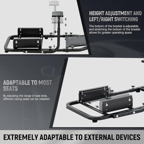 Marada Standing Racing Simulator Cockpit Racing Wheel Stand Fit for Logitech G25 G27 G29 G920 G923, for Thrustmaster T300 T500 T300RS, for Fanatec Adjustable,Without Wheel Pedal & Shifter