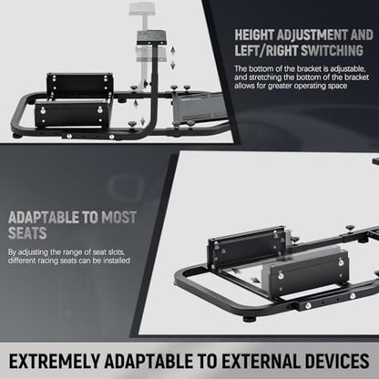 Marada Standing Racing Simulator Cockpit Racing Wheel Stand Fit for Logitech G25 G27 G29 G920 G923, for Thrustmaster T300 T500 T300RS, for Fanatec Adjustable,Without Wheel Pedal & Shifter