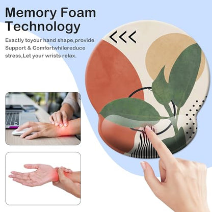 Mouse Pad Wrist Support,Ergonomic Mouse Pad with Wrist Rest,Comfortable Mousepad with Smooth Wrist Rest,Pain Relief Mouse Pads for Non-Slip Base,Computer,Laptop,Office & Home (Modern Abstract) - color: Modern Abstract