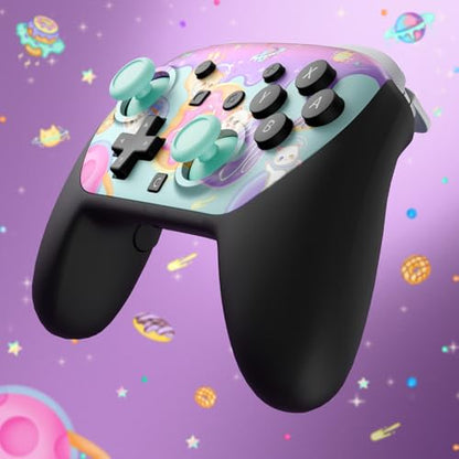 eXtremeRate DIY Replacement Faceplate Shell for Nintendo Switch 2 Pro Controller, Custom Front Housing Case, Thumbsticks and Screwdriver Tools for Switch 2 Pro Controller - Donut Odyssey - color: Donut Odyssey