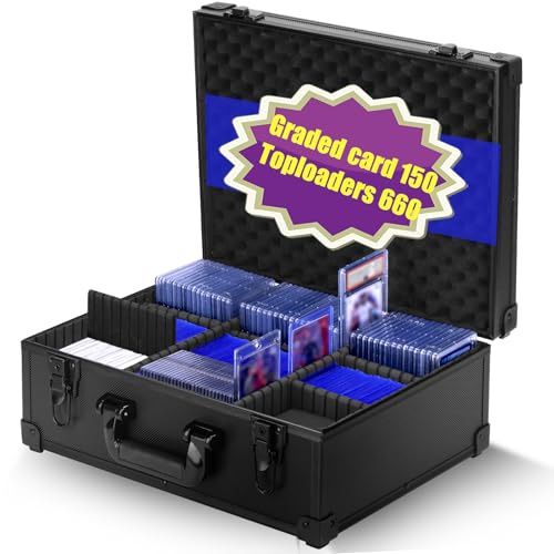 Graded Card Case Storage Box Trading Cards Storages Box For Toploaders Sports Slab Hold 150 Magnetic Cards or 660 Toploaders
