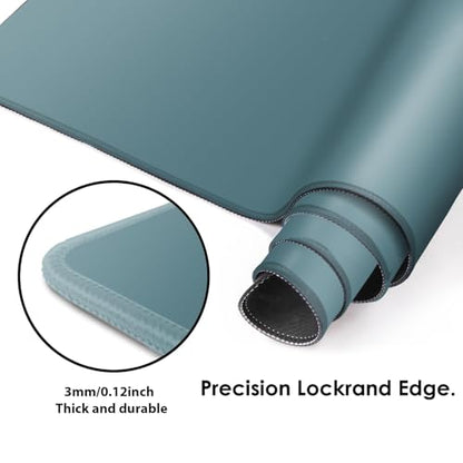 Galdas Gaming Mouse Pad XXL XL Large Long Extended Big Mousepad Non-Slip Rubber Keyboard Mouse Pad with Stitched Edges for Laptop Home Office (31.5x11.8x0.08 Inch) -Blue Grey - color: Blue Grey