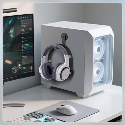 Magnetic Headphone Holder, Headphone Hanger for Desk & Table, 1PCS | Aluminum Headset Hooks, Headphone Mount Stand with Rubber Pad, Compatible with All Computer/Gaming Headsets