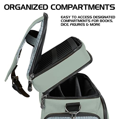 ENHANCE Travel Bag for DND Collector's Edition, Bag Compatible with Dungeons and Dragons, Battle Mat Holder, Dice Pockets and Accessories, Carry 4-8 Books (Silver Dragon) - color: Dragon Silver