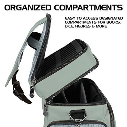 ENHANCE Travel Bag for DND Collector's Edition, Bag Compatible with Dungeons and Dragons, Battle Mat Holder, Dice Pockets and Accessories, Carry 4-8 Books (Silver Dragon) - color: Dragon Silver
