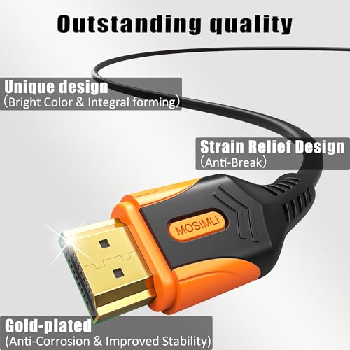 4K HDMI 2.0 Cable, 15FT, 5-Pack, 18Gbps, CL3 | In-Wall CL3 Rated for Projector and Conference, 4K@60Hz, 2K@240Hz, HDR10, ARC, Dolby, HDCP 2.2 - size: 15FT