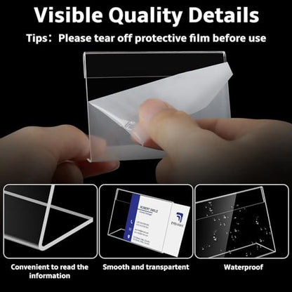 20 PCS 3.5 x 2.5 inch Small Acrylic Sign Holder, Mini Acrylic Food Signs Labels for Party Buffet, Retail Price Display Holder, Clear Plastic Counter Top Stand for Place Cards, Name Card, Wedding Signs - size: 20 PCS 3.5" X 2.5"(9X6)