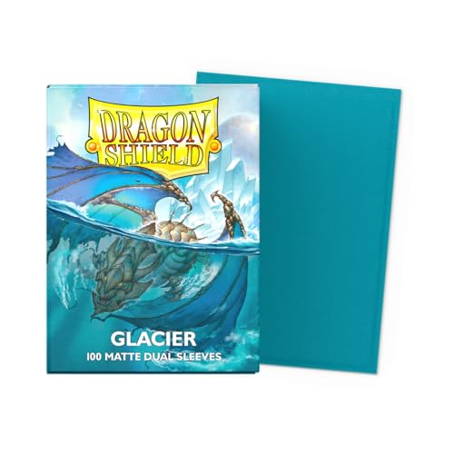 Dragon Shield | Matte Dual Standard Size Card Sleeves | 100 CT - Smooth & Tough Premium TCG Sleeves - Compatible with Pokemon, Flesh & Blood, One Piece & Magic the Gathering | Glacier - color: Glacier