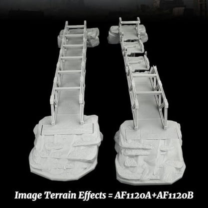 28mm Scenery - RPG Terrain Set for TTRPG Battle Maps(AF1120A) | Wargame Scenery Map Props for Dungeon Masters - Metallic Bridges - color: Af1120a Bridges