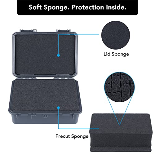 Lykus HC-1820 Mini Hard Case Dry Box with Foam Insert, Interior Size 7.1x4.7x2.7 in, IP66 Splash-Proof, Suitable for Cellphones, Tools, Small Devices and More - style: Int. Size: 7.1x4.7x2.7 in